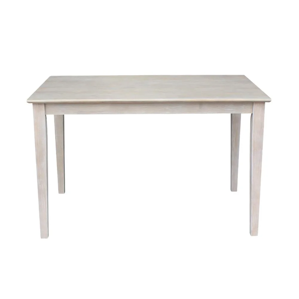 Solid Wood 30"x 48" Dining Table in Washed Gray Taupe
