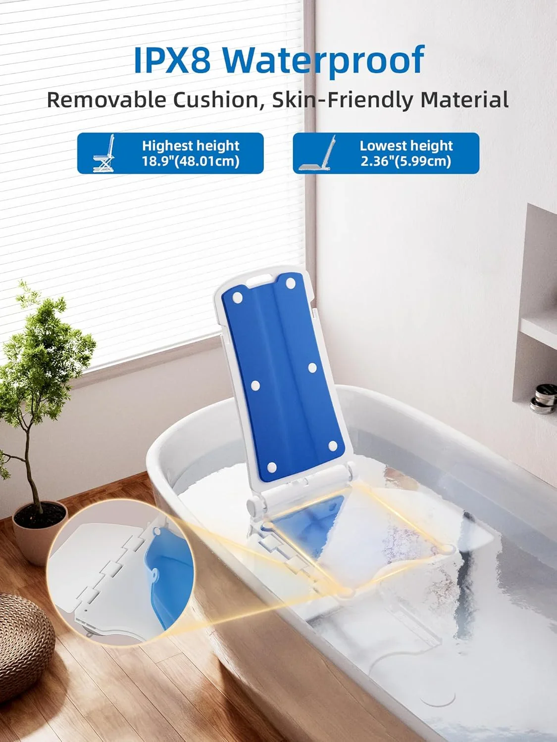 Electric Chair Lift for Elderly, 308lbs Support, Waterproof, Foldable
