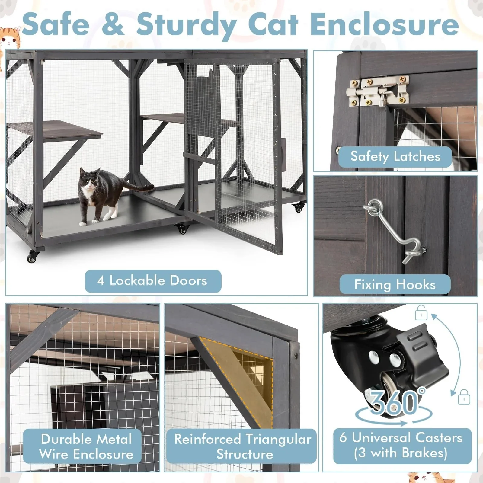 Catio Outdoor Cat Enclosure Large - moniquejewelry