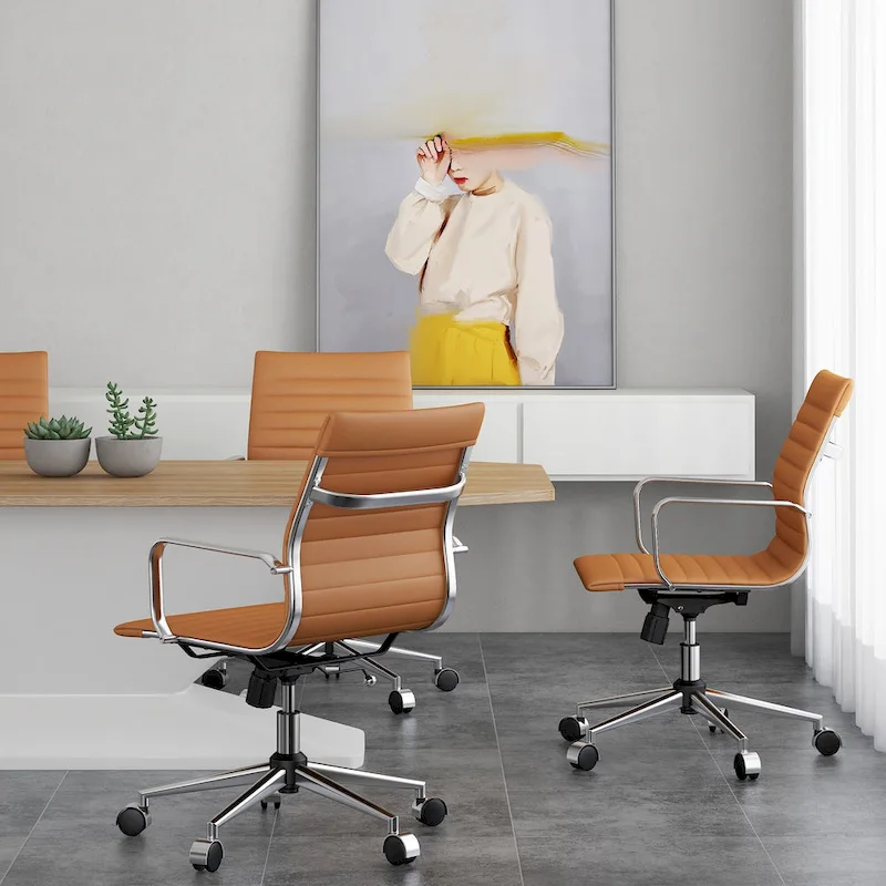 LUXMOD Ribbed Home Office Computer Chair Desk Chair