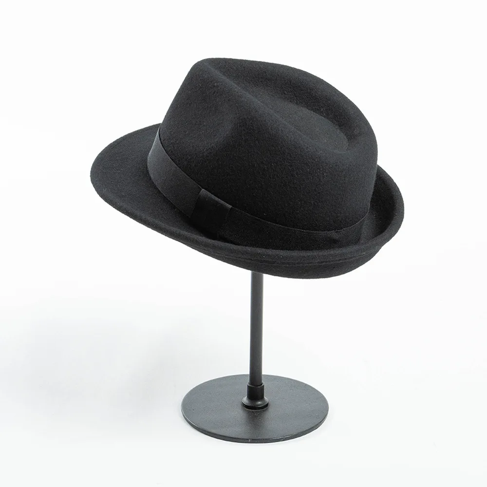 Amstrong Small Brim Black Wool Trilby Hat