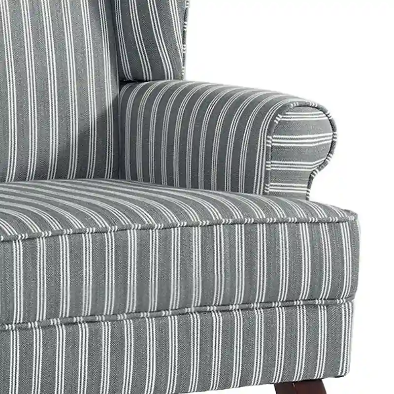 2 Set Traditional Wingback Accent Chairs Upholstered Armchair