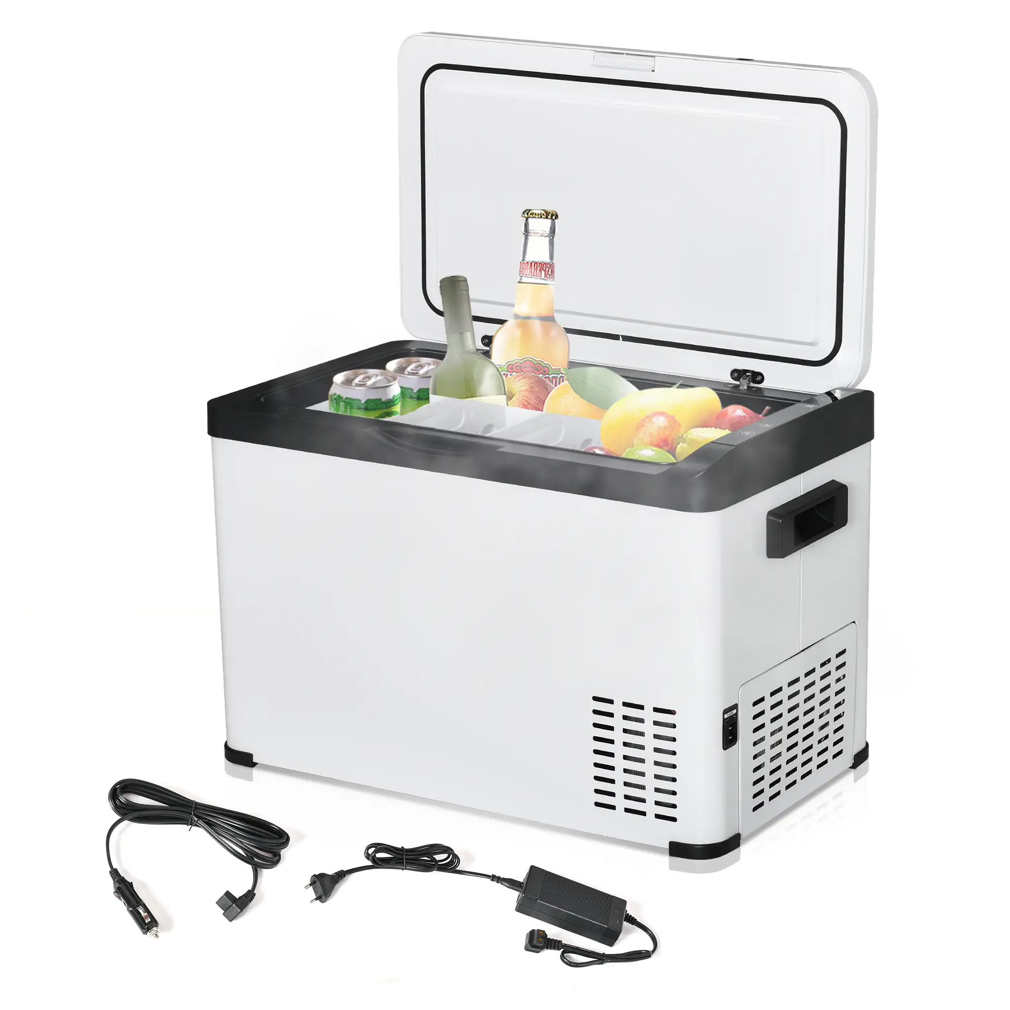 Outsunny Auto-Kühlschrank Kompressor LCD-Panel Batterieschutz Weiß