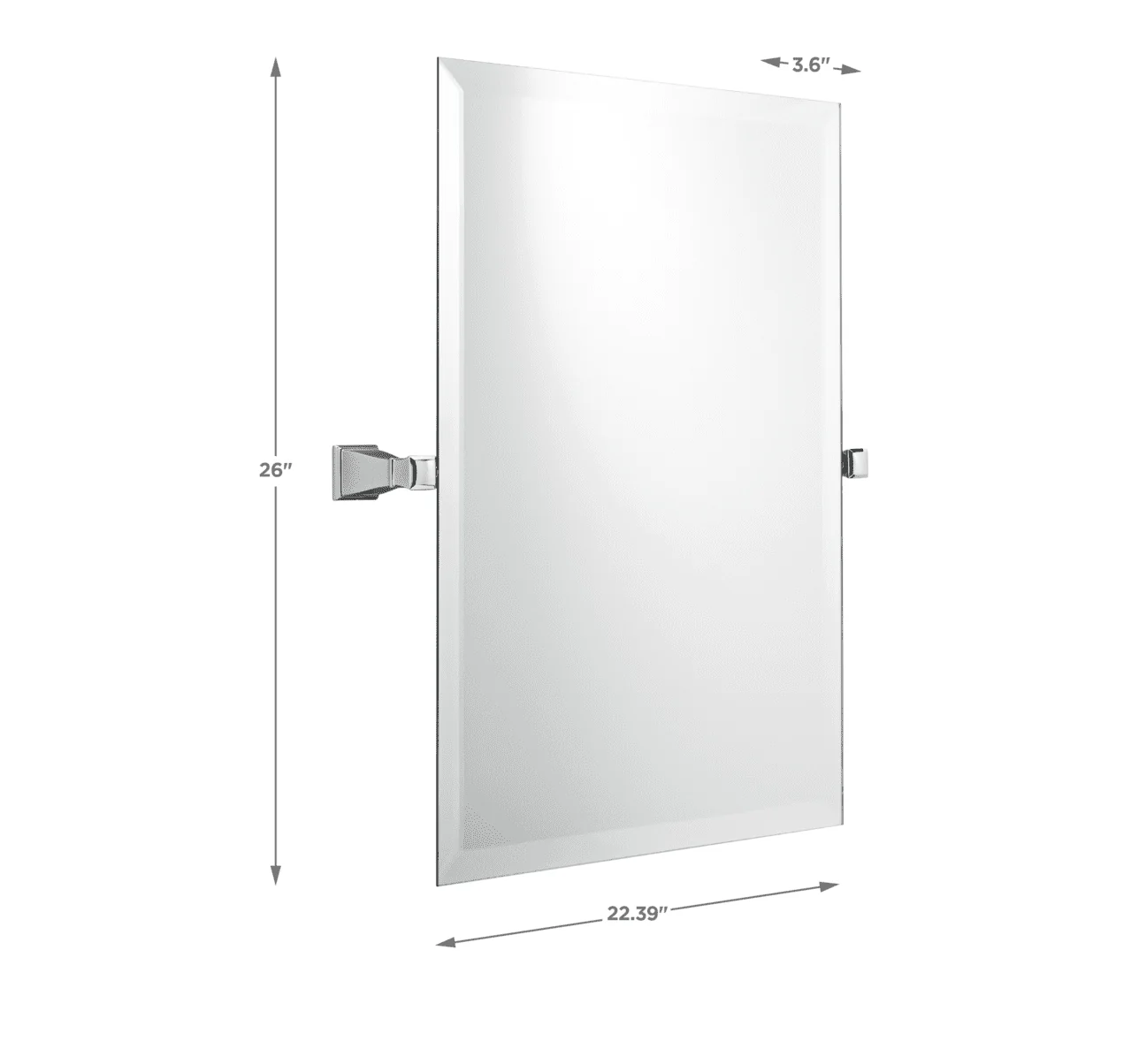 Chandler 26" x 22" Square Tilt Bathroom Mirror, Chrome