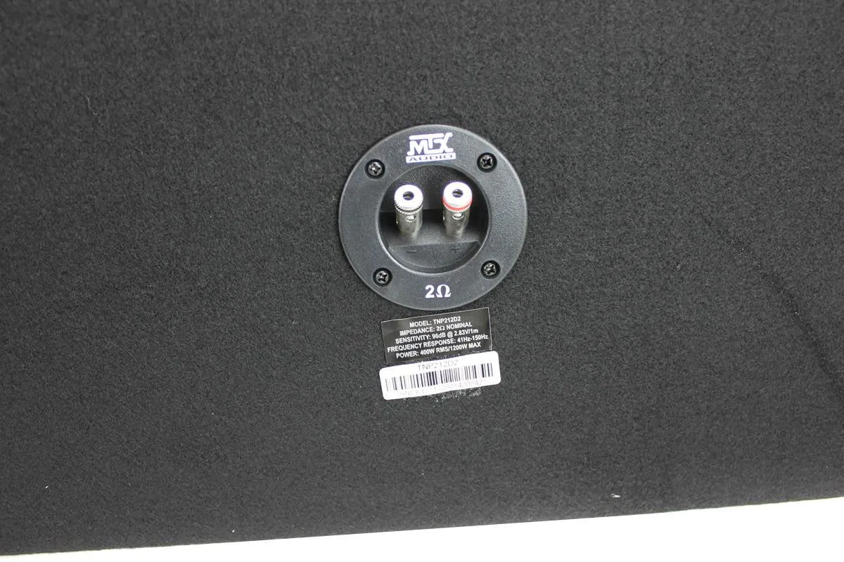 MTX 12" Dual Loaded Car Subwoofer w/Sub Box, Amplifier, & QPower Wiring Kit