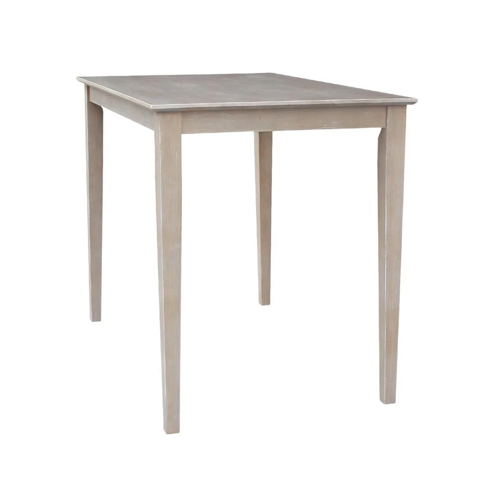 Solid Wood 30"x 48" Dining Table in Washed Gray Taupe