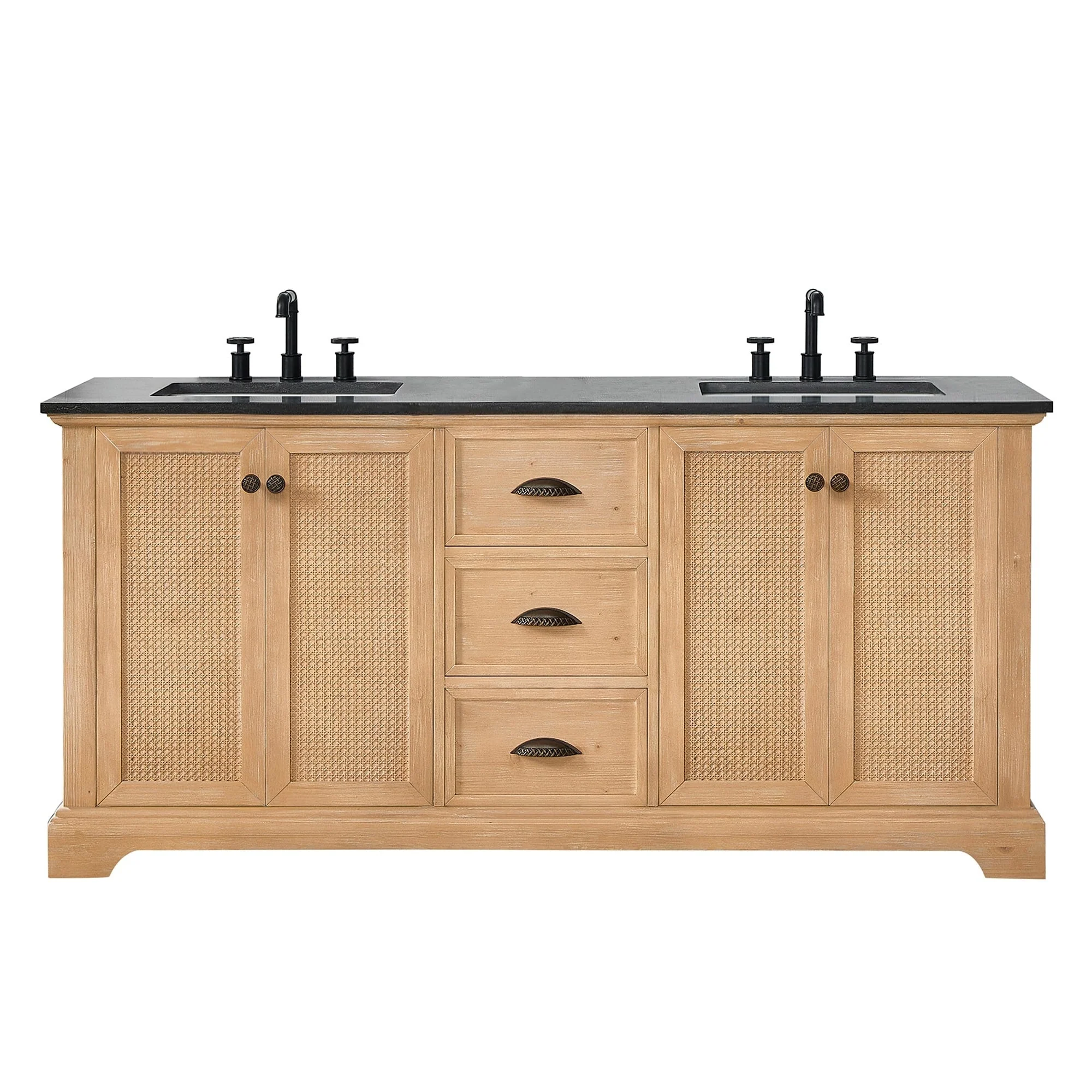 Hervas Bath Vanity with Natural Marble Top without Mirror