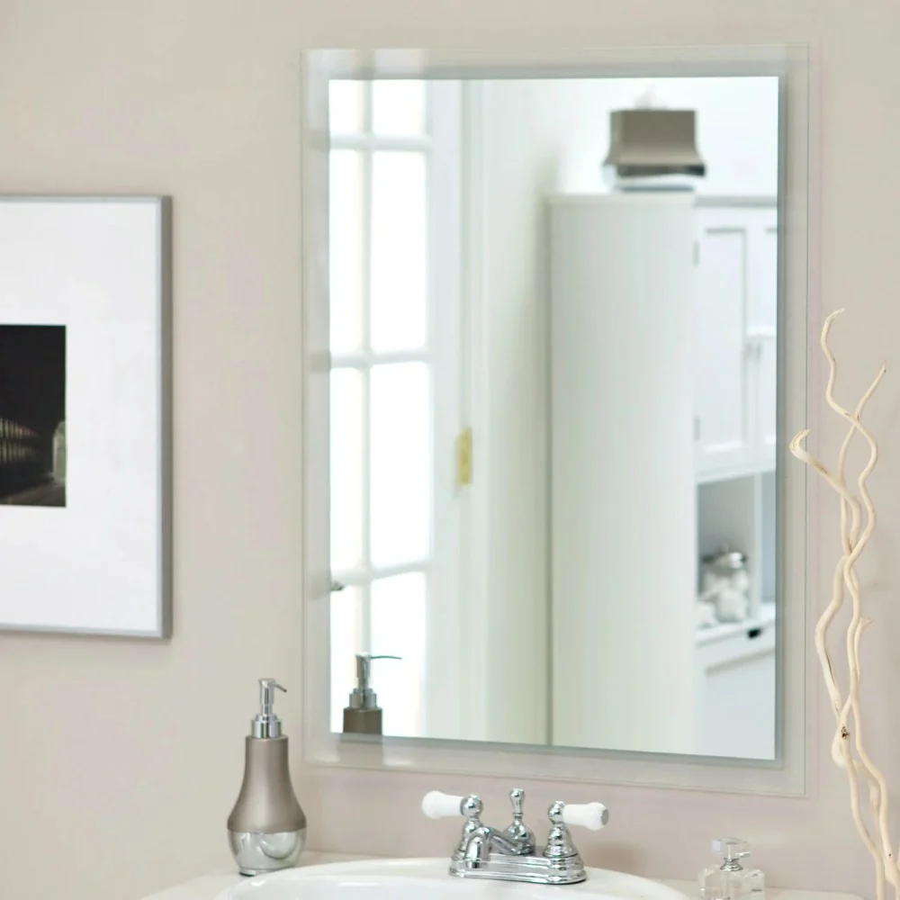 Frameless Etch Border Mirror