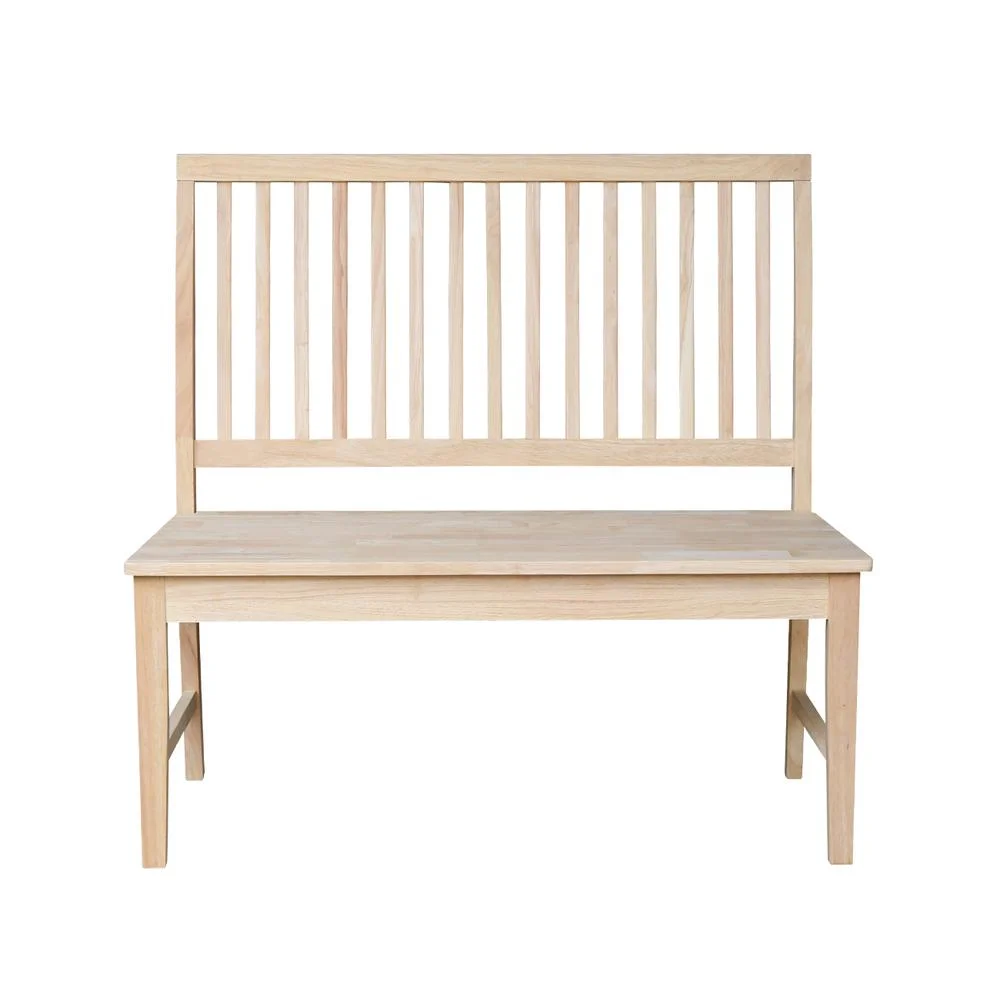 Double X-Back Bench With Arms and Shelf