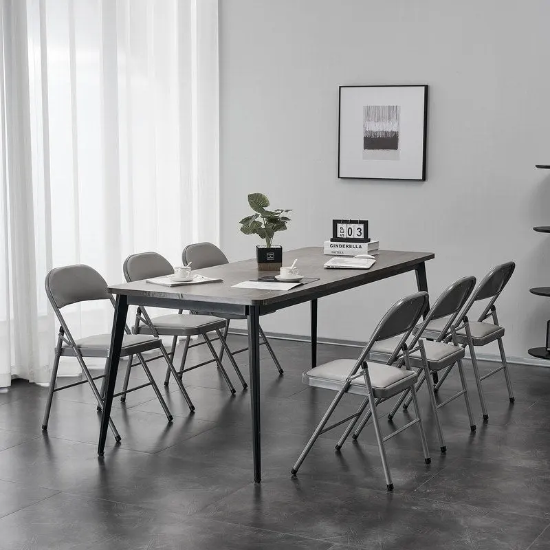 Elegant Foldable Iron & PVC Chairs for Convention & Exhibition White