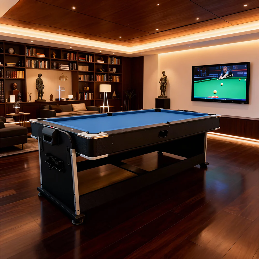 Eeeza 4 In 1 Multi-functional Game Table with Full Accessories for Home, MDF, 7Ft
