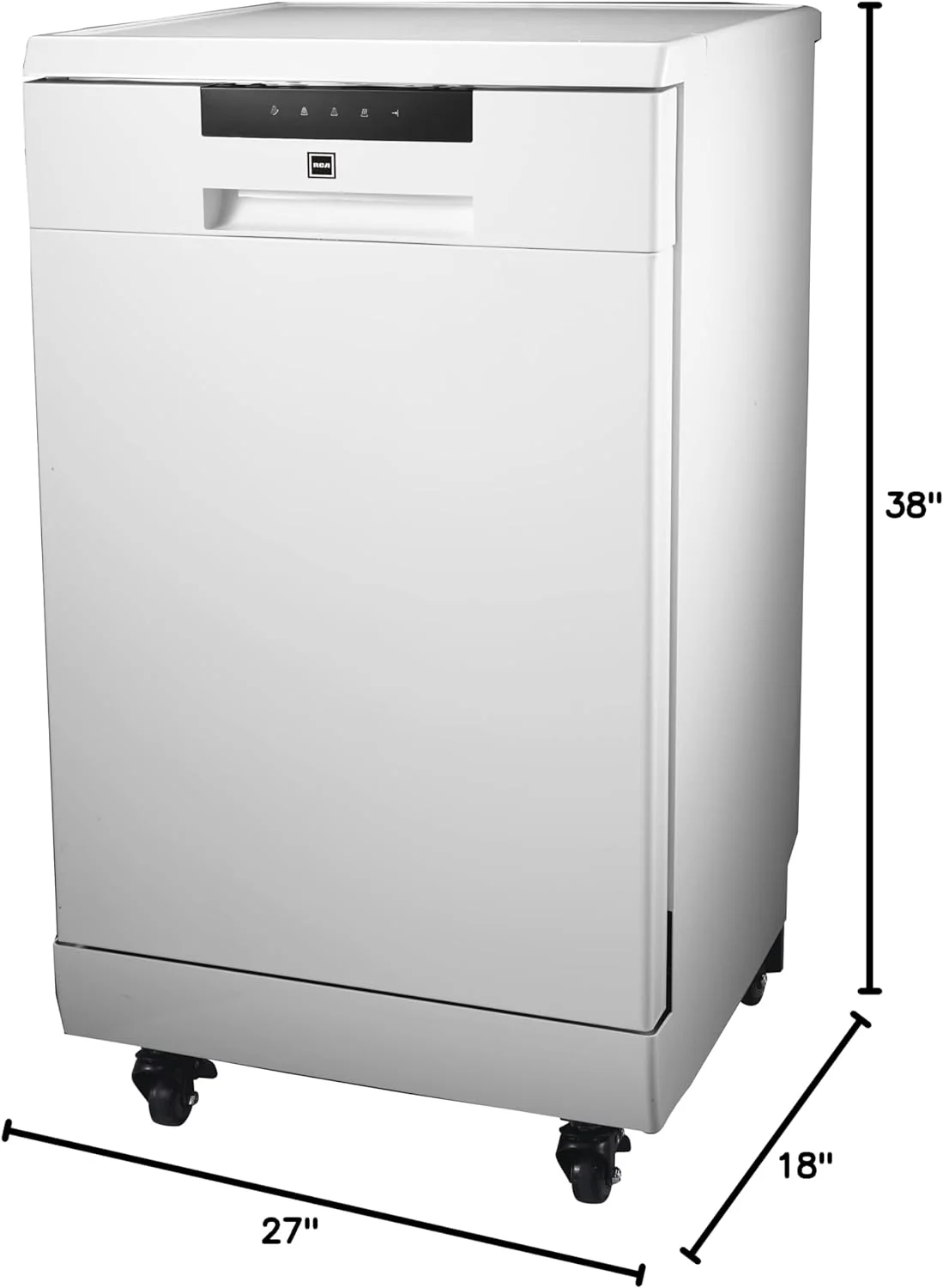 Portable Dishwasher, 18in Wide, 8 Place Settings Capacity, White