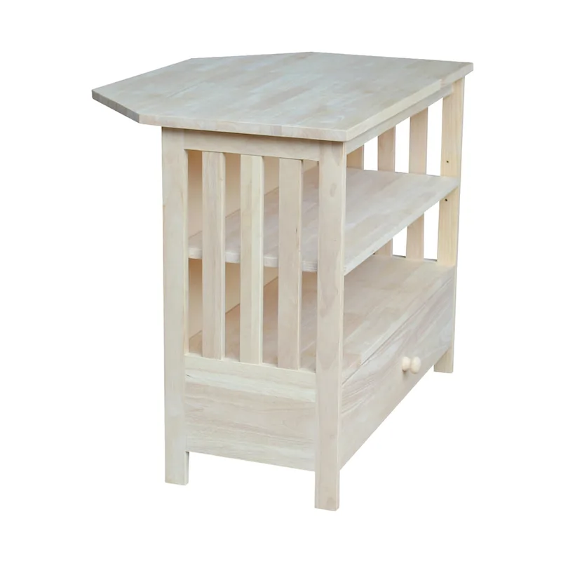 Solid Hardwood Mission Corner TV Stand