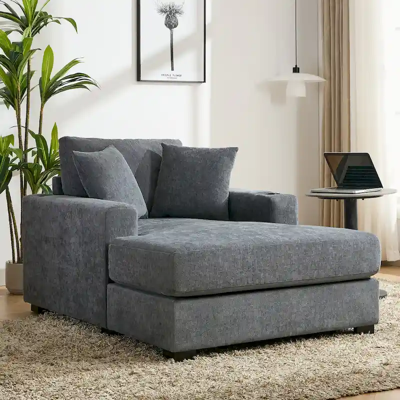 Three sizes Oversized Chaise Lounger with Pillows