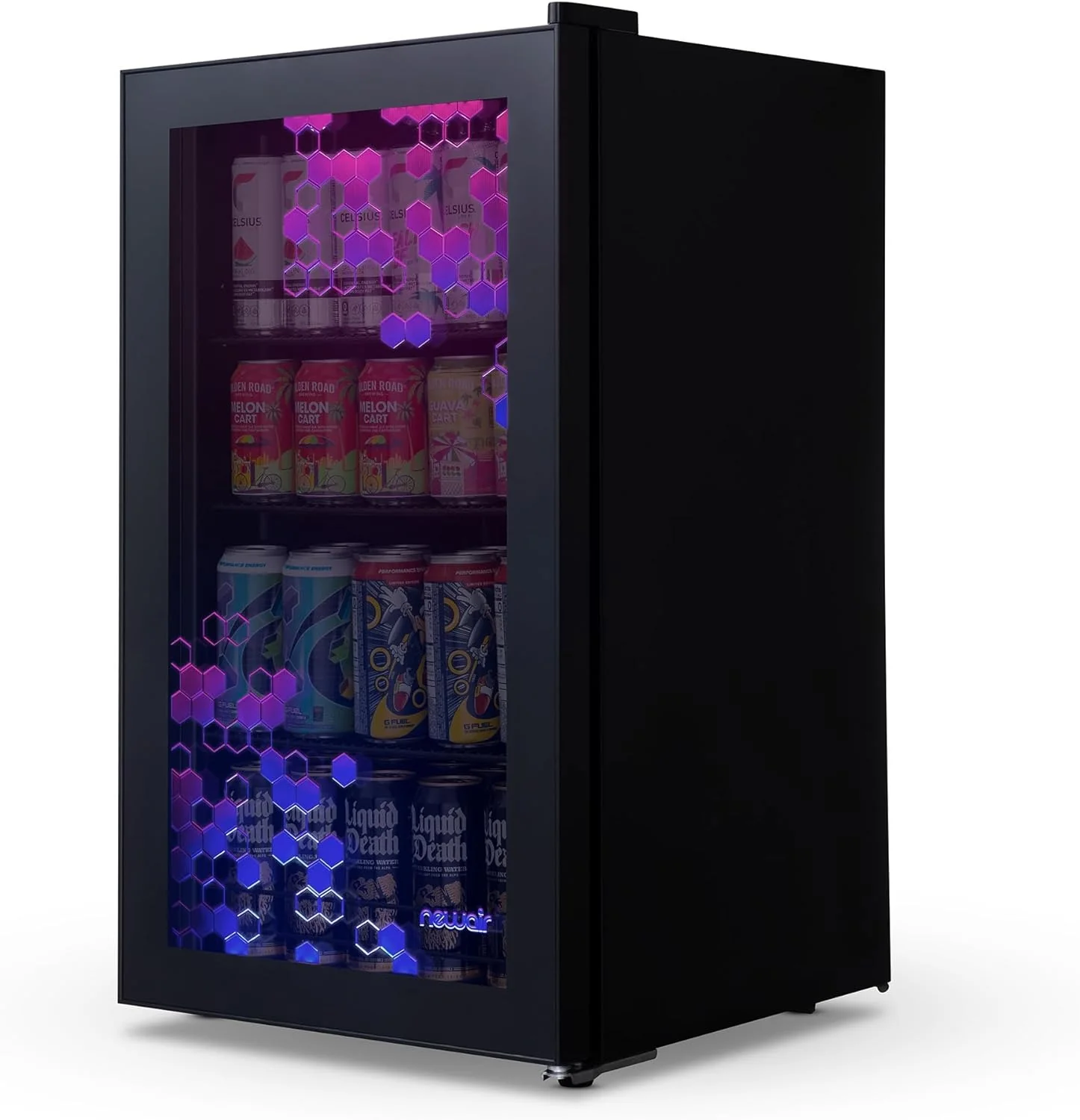Beverage Refrigerator Cooler | 126 Cans Free Standing with Right Hinge Glass Door | Mini Fridge Beverage Organizer Perfect For Beer, Wine, Soda, And Cooler Drinks - moniquejewelry