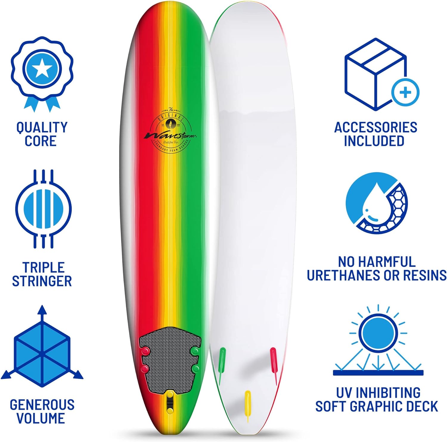 Classic Soft Top Foam 8ft Surfboard