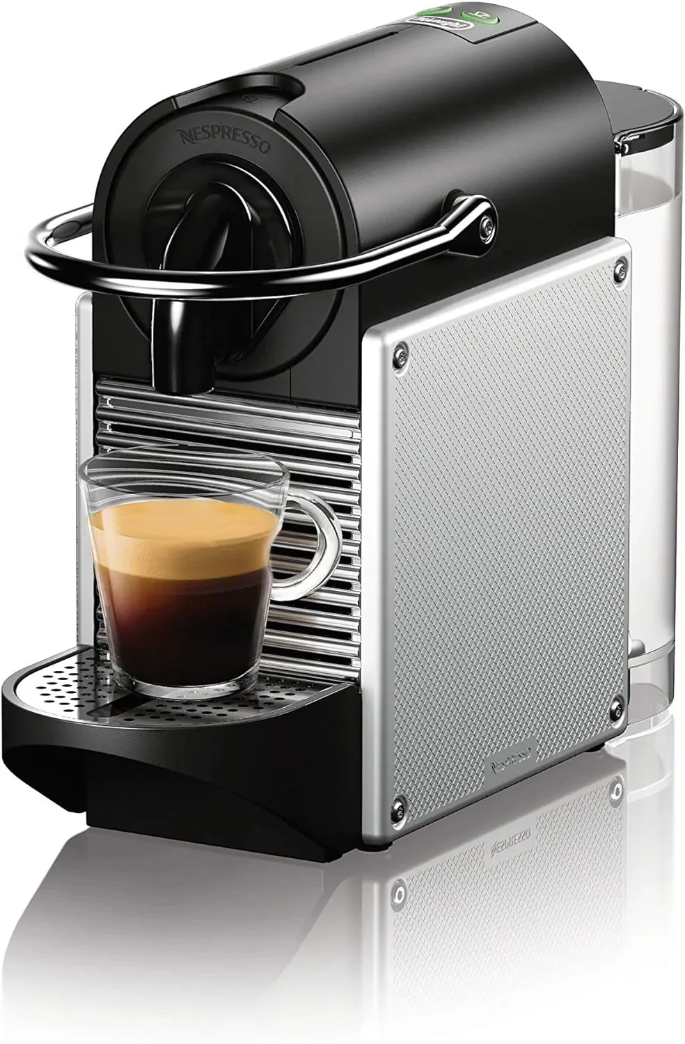 Nespresso Pixie espresso machine by De’Longhi, 19-bar pump, compact aluminum design, silver, 1100 ml - moniquejewelry
