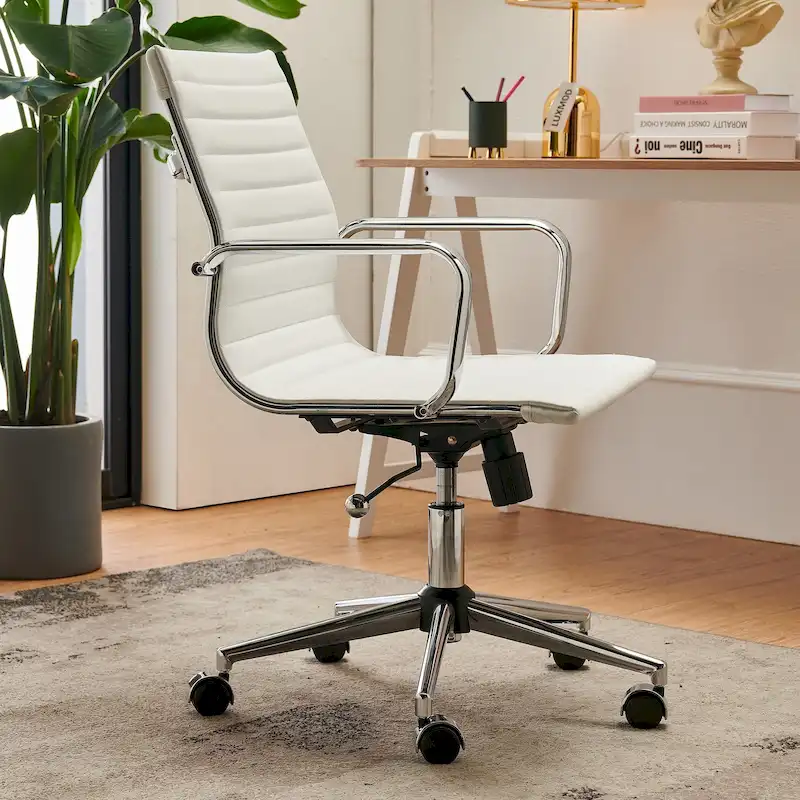 LUXMOD Ribbed Home Office Computer Chair Desk Chair
