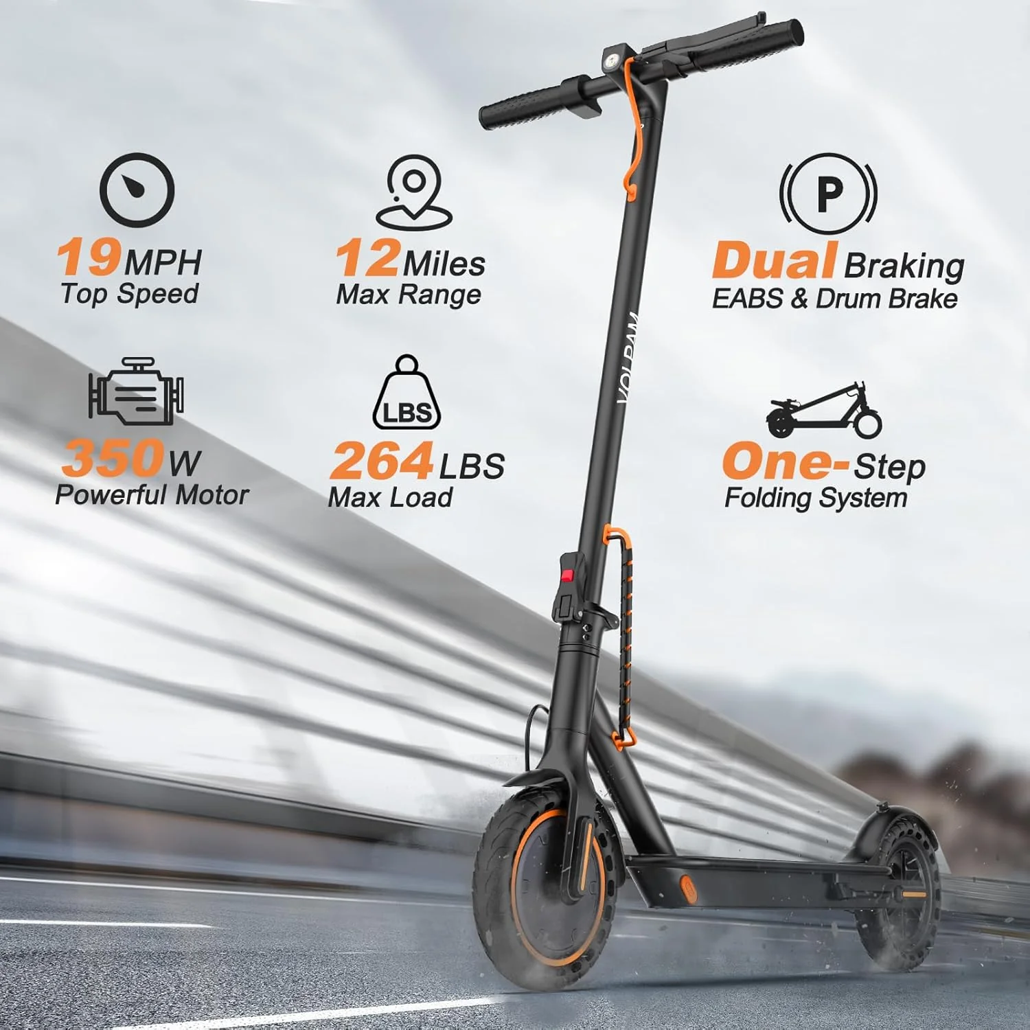 Electric Scooter Powerful Motor Dual Braking