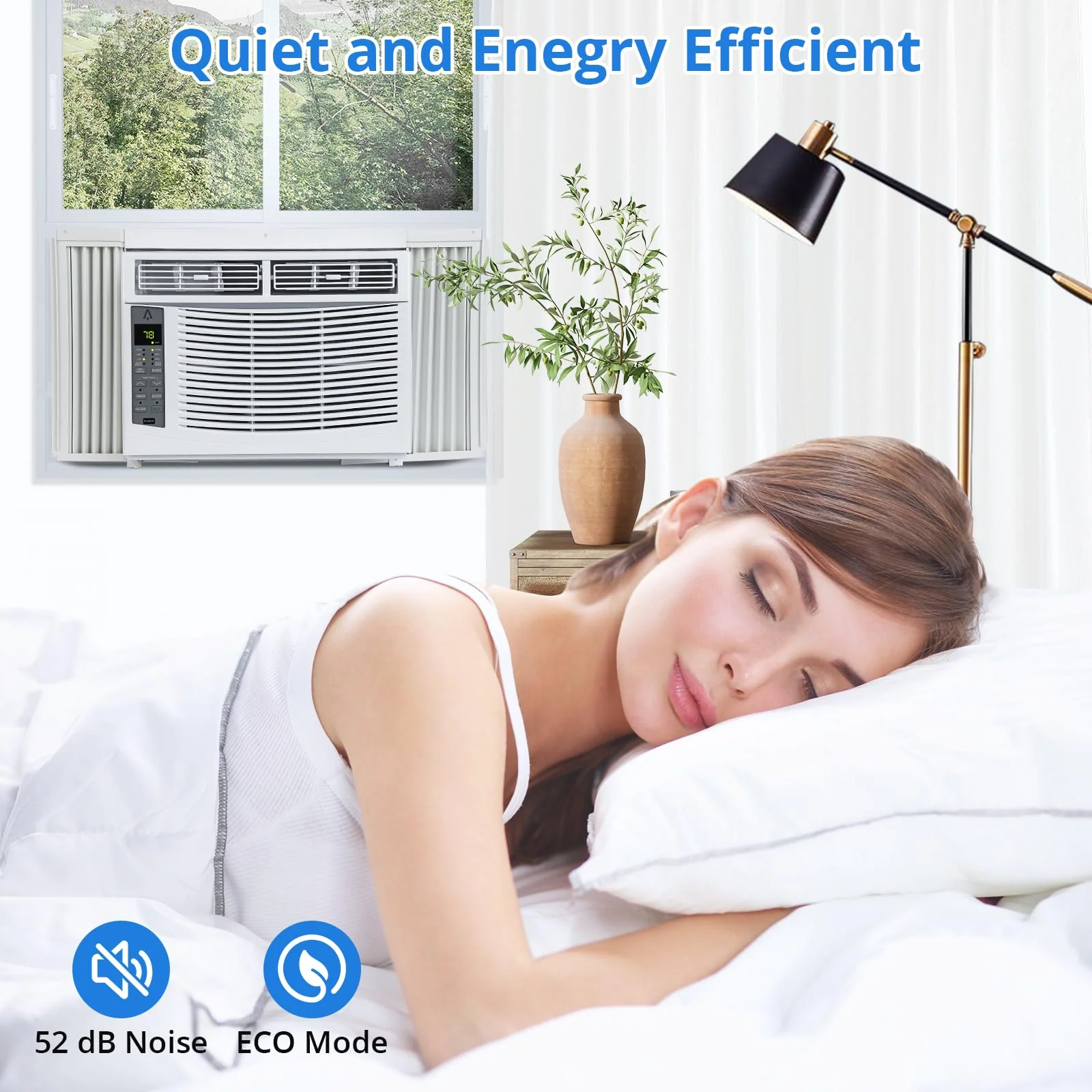 Window Air Conditioner With Reusable Filter & Controls, 6000 BTU 115V~, Suitable for 250 Sq.Ft