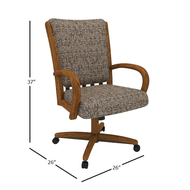 Chromcraft Darell Caster Dining Chair in Chestnut Finish