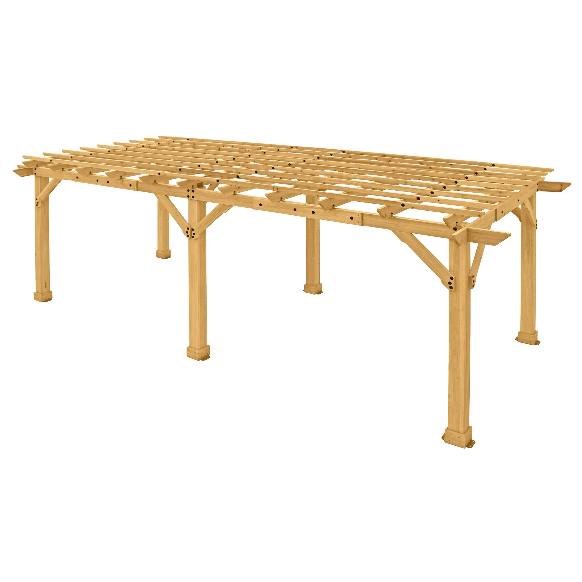 Yardistry Meridian 10' x 22' x 8' Natural Cedar Pergola, Multilevel Design