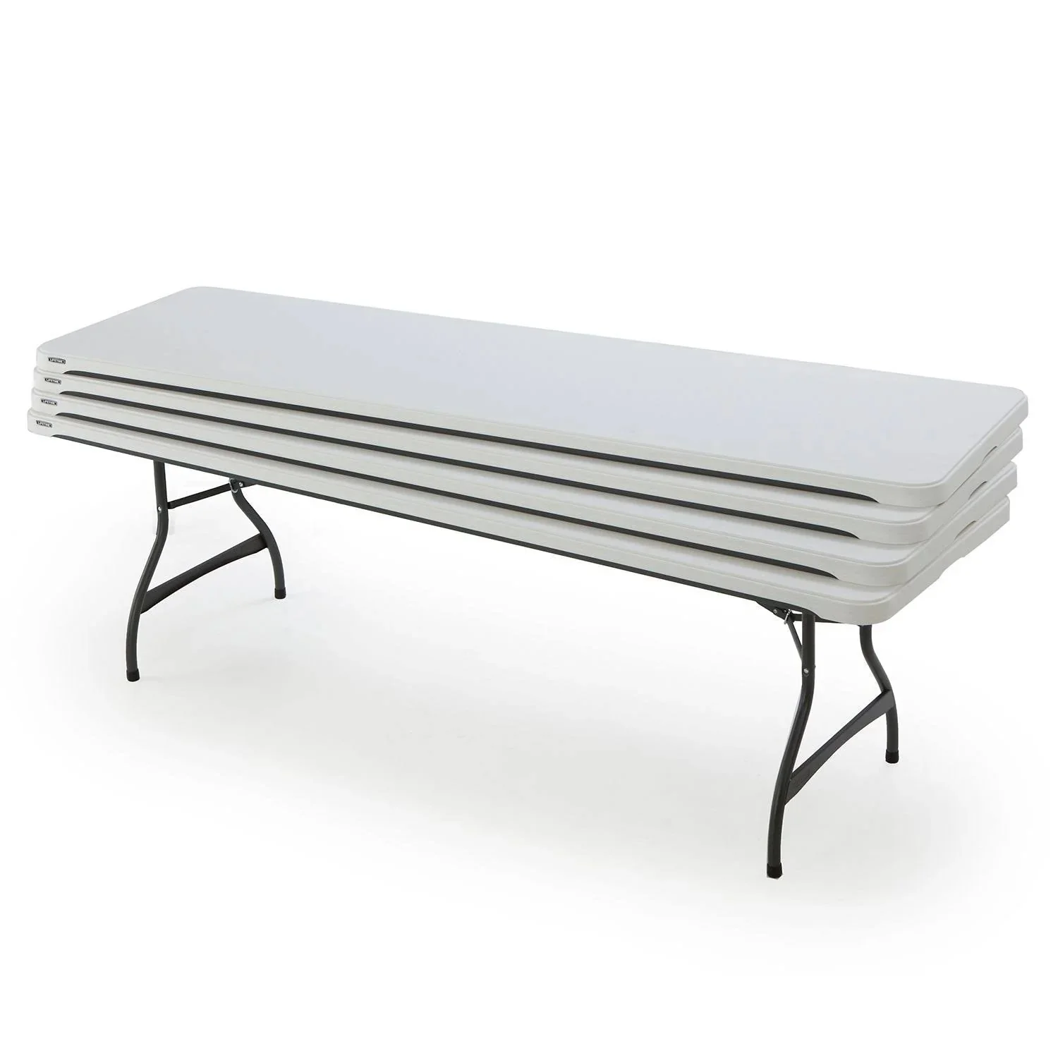 Lifetime 4-Pack Commercial Stackable Folding Table 8 Feet - White (80344) - moniquejewelry
