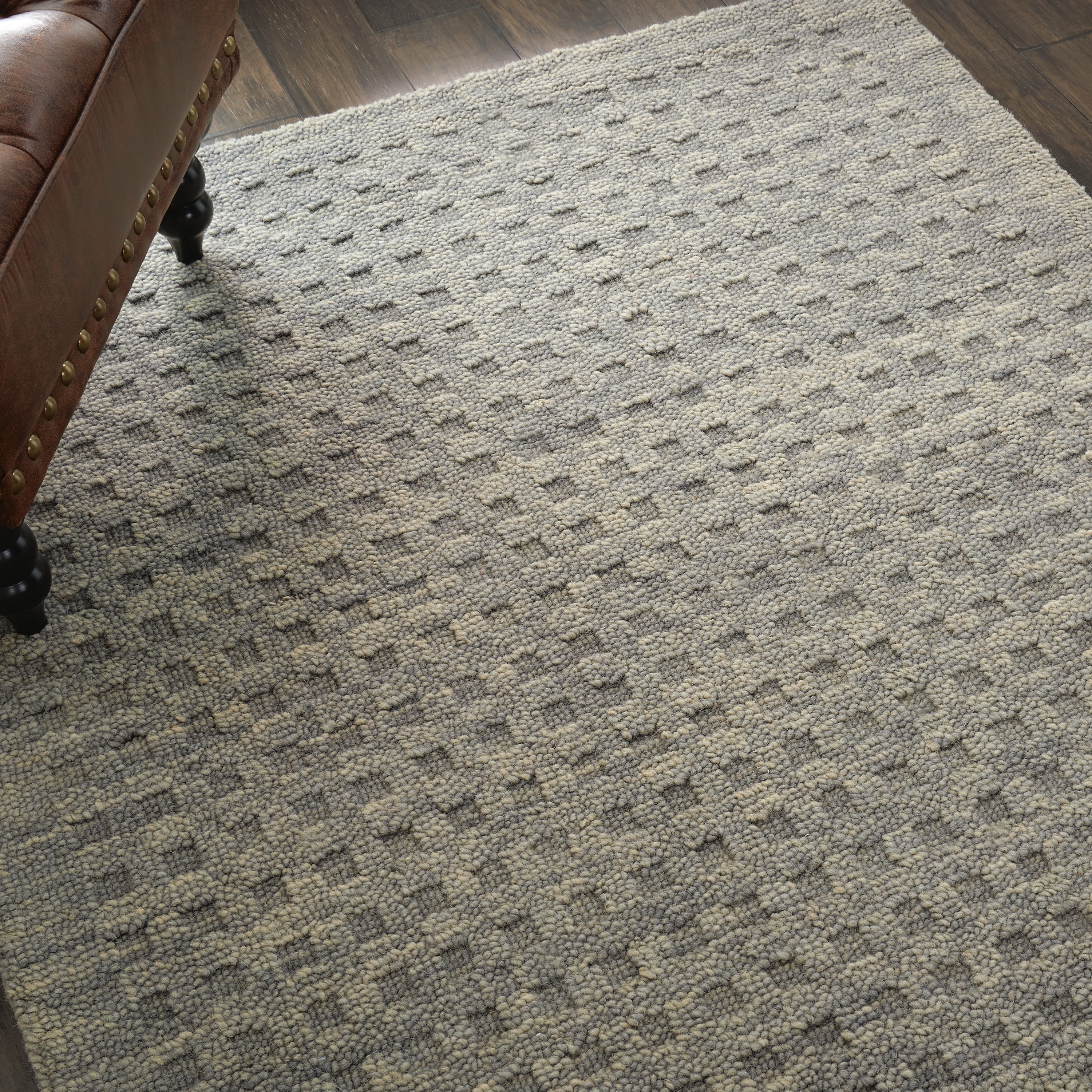 Nourison Perris Solid Charcoal 3'9" x 5'9" Area Rug, (4x6)