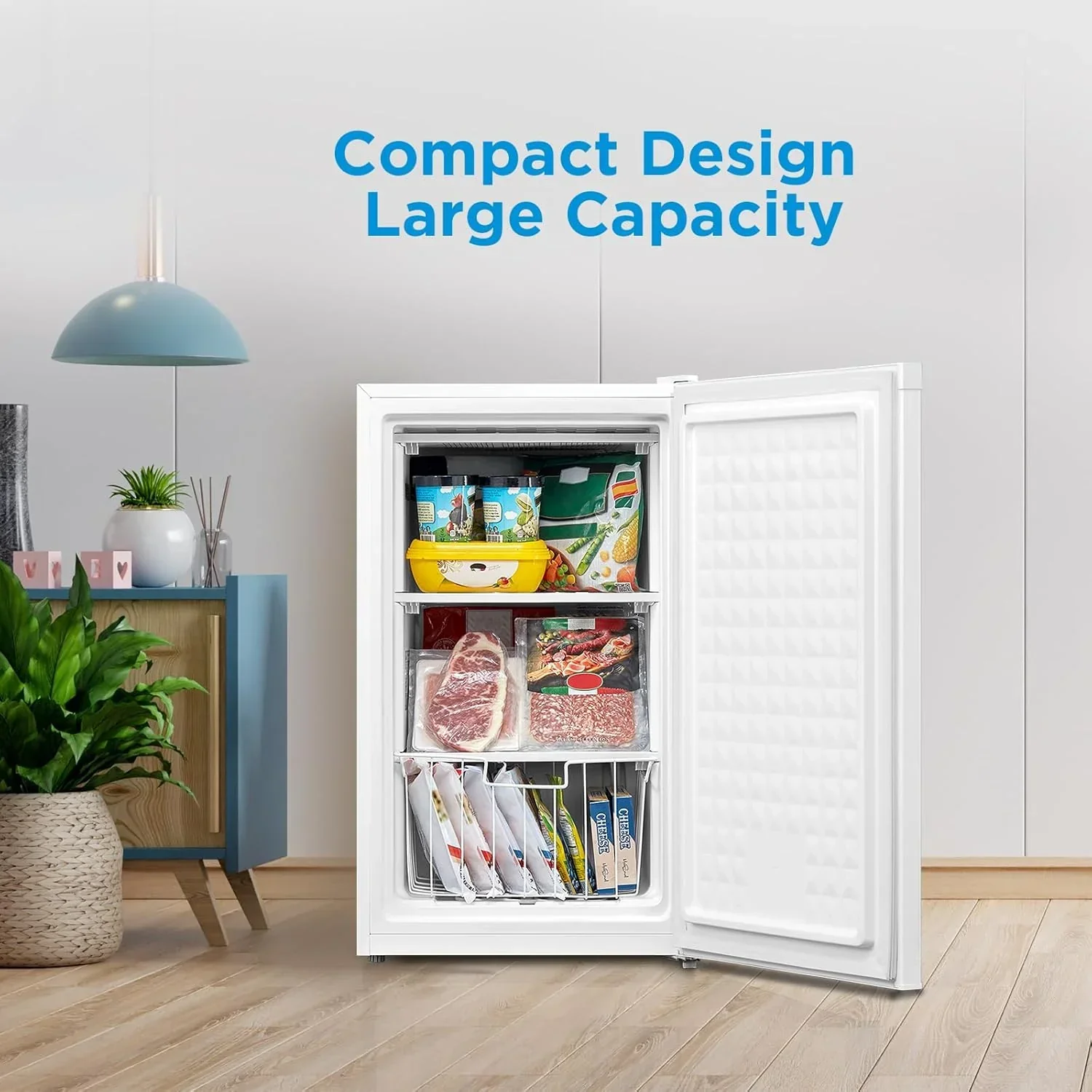 Upright Freezer Large Black 3.0 Cubic Feet